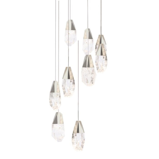 Martini 9-Light LED Pendant in Polished Nickel