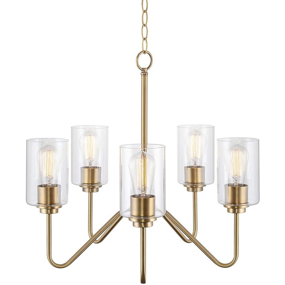 5-light Candelabra Design Electroplated Glass Modern Chandeliers