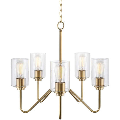 5-light Candelabra Design Electroplated Glass Modern Chandeliers