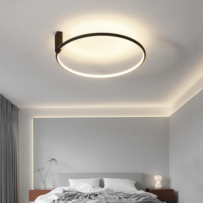 2 Circle Metal Abstract LED Flush Mount Ceiling Light for Bedroom