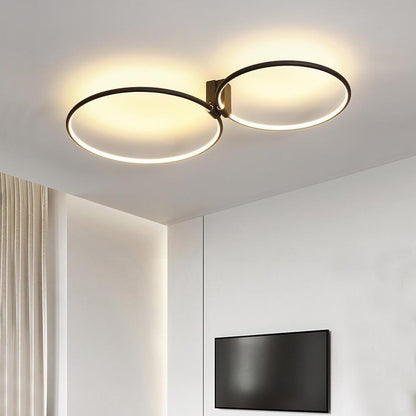 2 Circle Metal Abstract LED Flush Mount Ceiling Light for Bedroom