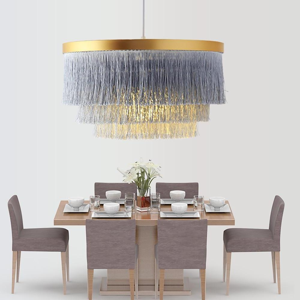 Gradated Drum Shade Dining Room Chandeliers LED Contemporary Chandeliers