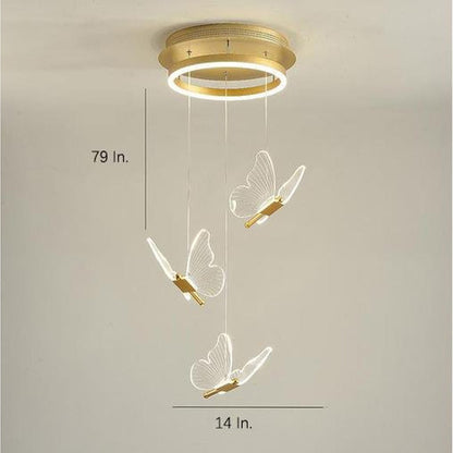 Butterfly Shapes Design Pendant Lighting Acrylic Metal Island LED Living Room Ceiling Lights