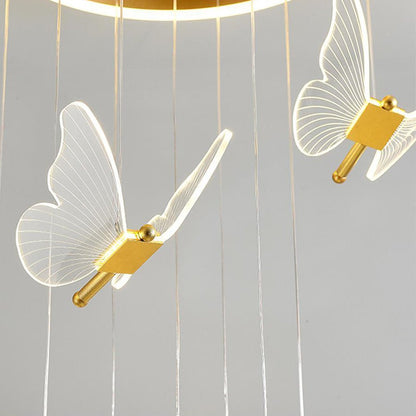 Butterfly Shapes Design Pendant Lighting Acrylic Metal Island LED Living Room Ceiling Lights