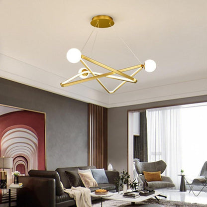 Geometric Design LED Modern Chandeliers Glass Pendant Lights Hanging Lamp