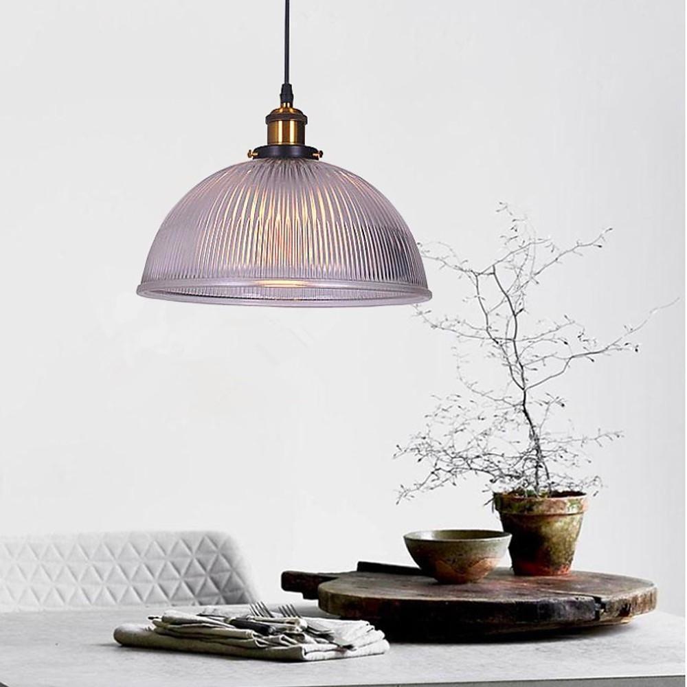 Electroplated Metal Glass Bowl-shaped LED Vintage Pendant Lighting