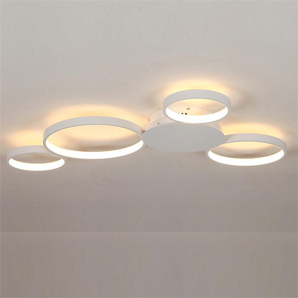 4 Circle Modern Silica Gel LED Flush Mount Ceiling Light for Living Room