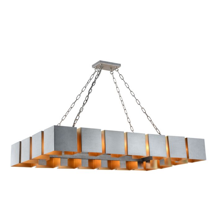 Mattone 18-Light Chandelier in Rusty Silver