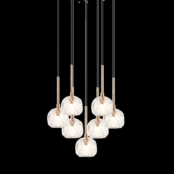 Matteo Rosa 7-Light Pendant Light In Aged Gold Brass