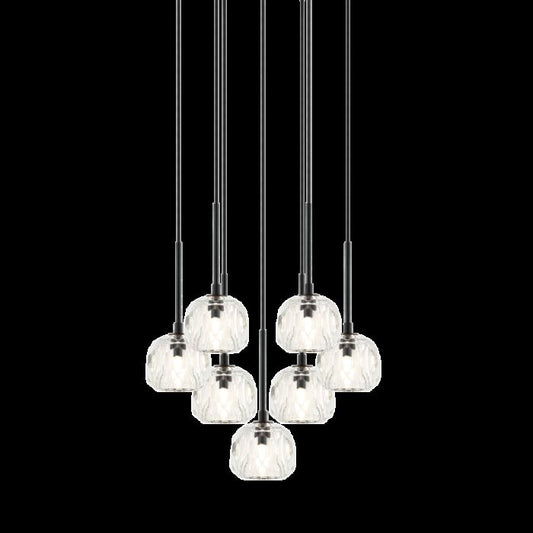 Matteo Rosa 7-Light Chandelier In Matte Black