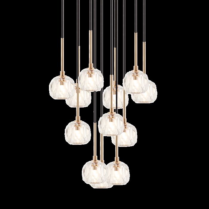 Matteo Rosa 12-Light Pendant Light In Chrome