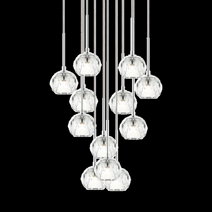 Matteo Rosa 12-Light Pendant Light In Chrome