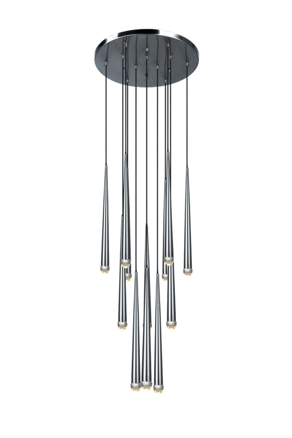 Pendant, 12-Light, LED, Chrome, 23.65"W (C62712CH 305UNAY)