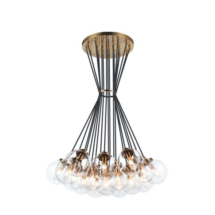 The Bougie 19-Light Chandelier in Aged Gold Brass