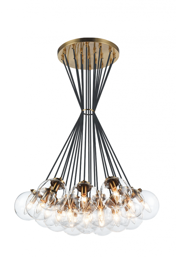 Bougie Chandelier, 19-Light, Brass, Aged Gold Brass, 29.5"W (C63019AGCL 305UQ8A)