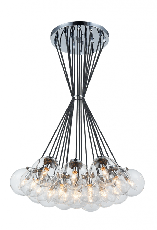 Bougie Chandelier, 19-Light, Chrome, 29.5"W (C63019CHCL 305UQ8D)