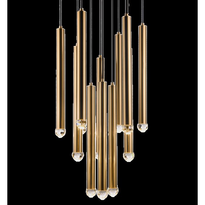 Matteo Reign 12-Light Pendant Light In Aged Gold Brass