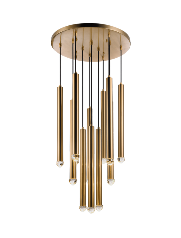 LED Multi-Light Pendant, 12-Light, Brass, 23.63"W (C78312AG 305XK2W)