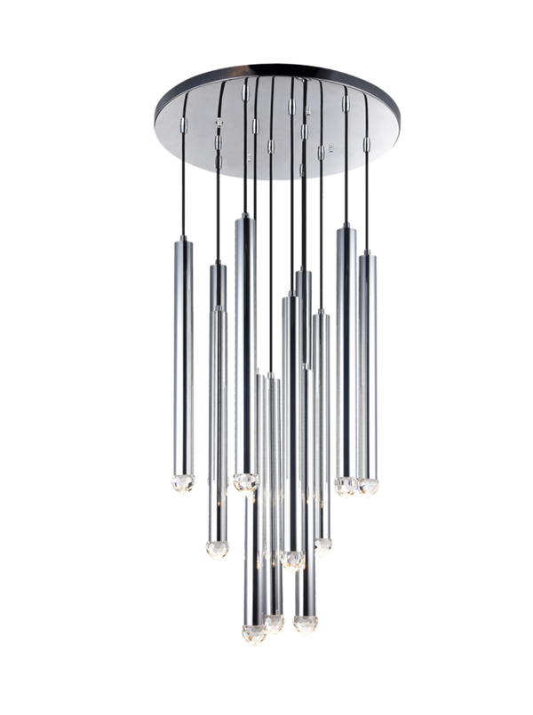 LED Multi-Light Pendant, 12-Light, Chrome, 23.63"W (C78312CH 305XK2X)