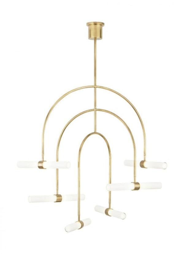 Chandelier, 6-Light, LED, Natural Brass, 47.9"H (700CLM6NB-LED930 70PDAY9)