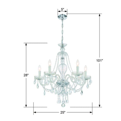 Candace Chandelier in Polished Chrome with Swarovski Strass Crystal Crystals