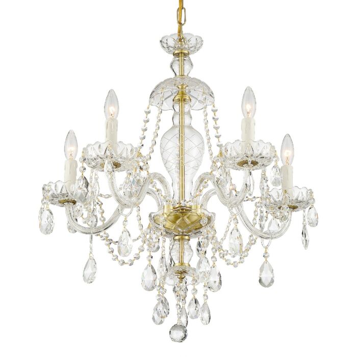 Candace Chandelier in Polished Brass with Swarovski Strass Crystal Crystals