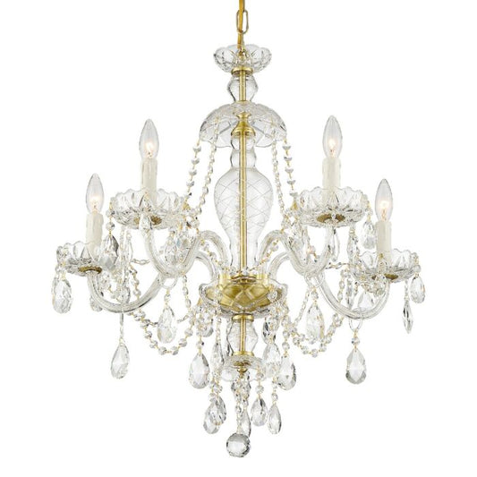 Candace Chandelier in Polished Brass with Swarovski Strass Crystal Crystals