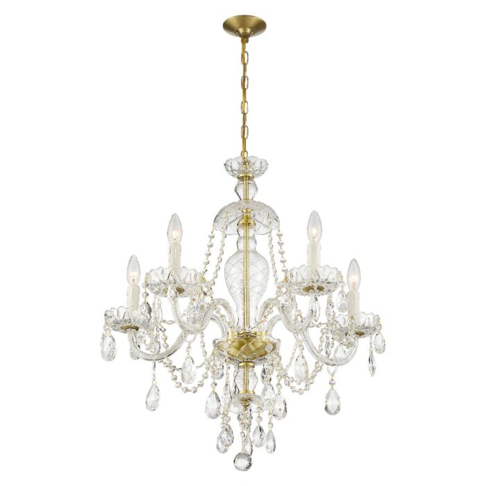 Candace Chandelier in Polished Brass with Swarovski Strass Crystal Crystals