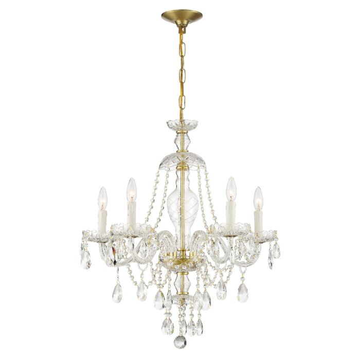 Candace Chandelier in Polished Brass with Swarovski Strass Crystal Crystals