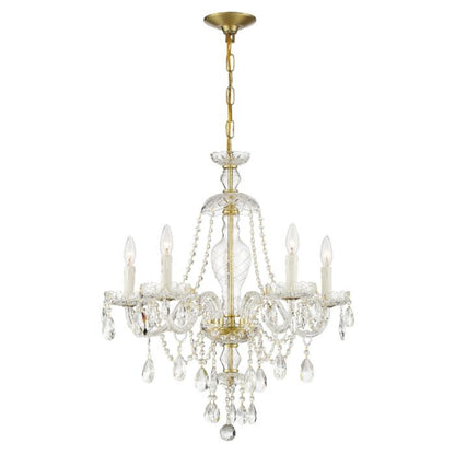 Candace Chandelier in Polished Brass with Swarovski Strass Crystal Crystals