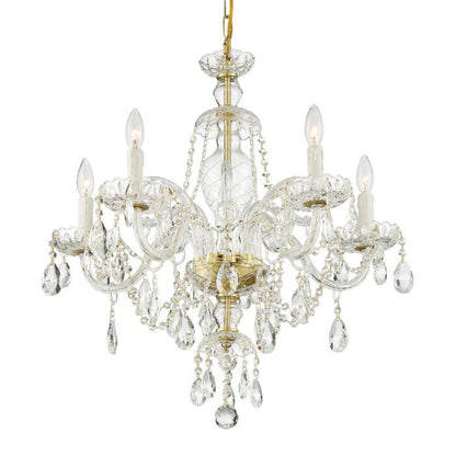 Candace Chandelier in Polished Brass with Swarovski Spectra Crystal Crystals