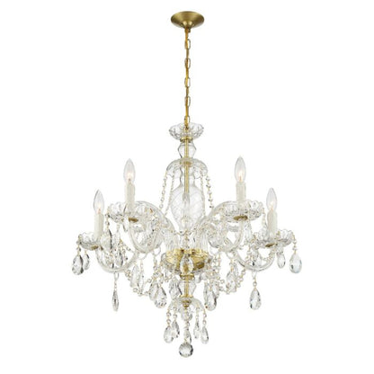 Candace Chandelier in Polished Brass with Swarovski Spectra Crystal Crystals