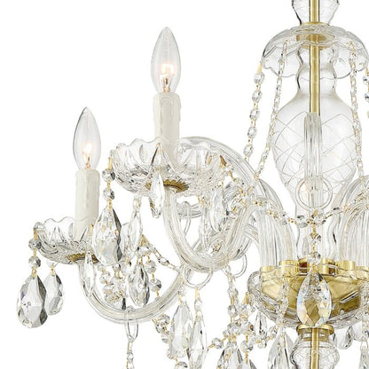 Candace Chandelier in Polished Brass with Swarovski Spectra Crystal Crystals