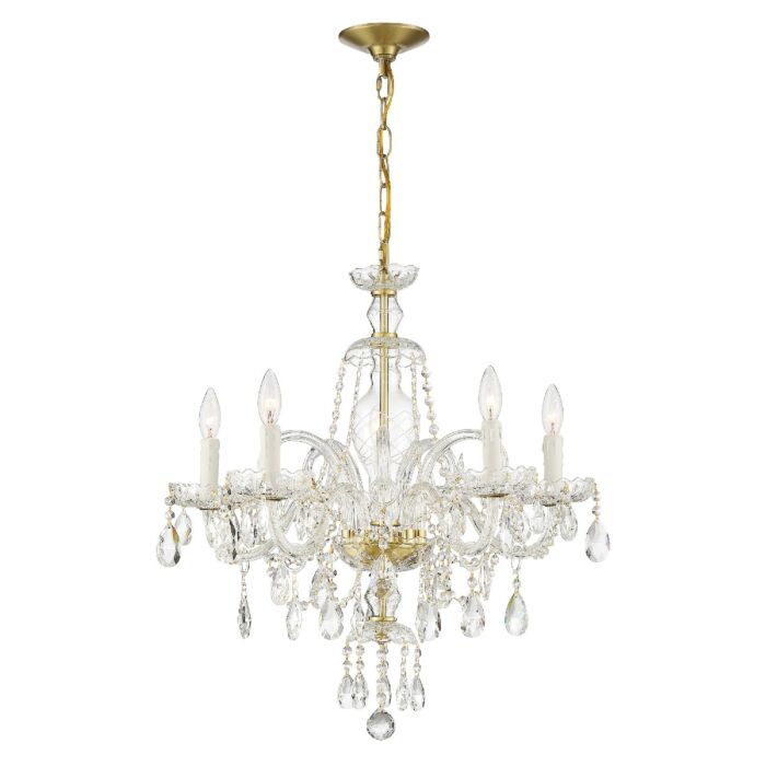 Candace Chandelier in Polished Brass with Swarovski Spectra Crystal Crystals