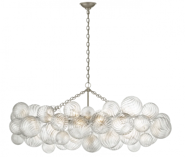 Medium Linear Chandelier, 8-Light, Burnished Silver Leaf, 26.25"W (JN 5116BSL-CG CWZ6Z)