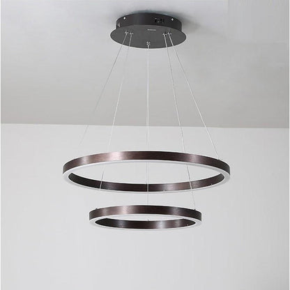 Circle Bedroom Room Chandeliers Modern Aluminum Acrylic Kitchen Ceiling Light