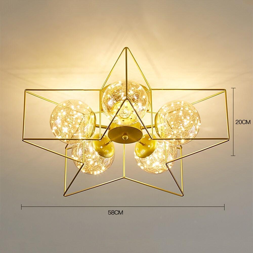 5 Light 5-pointed Star Design LED Modern Flush Mount Ceiling Lighting