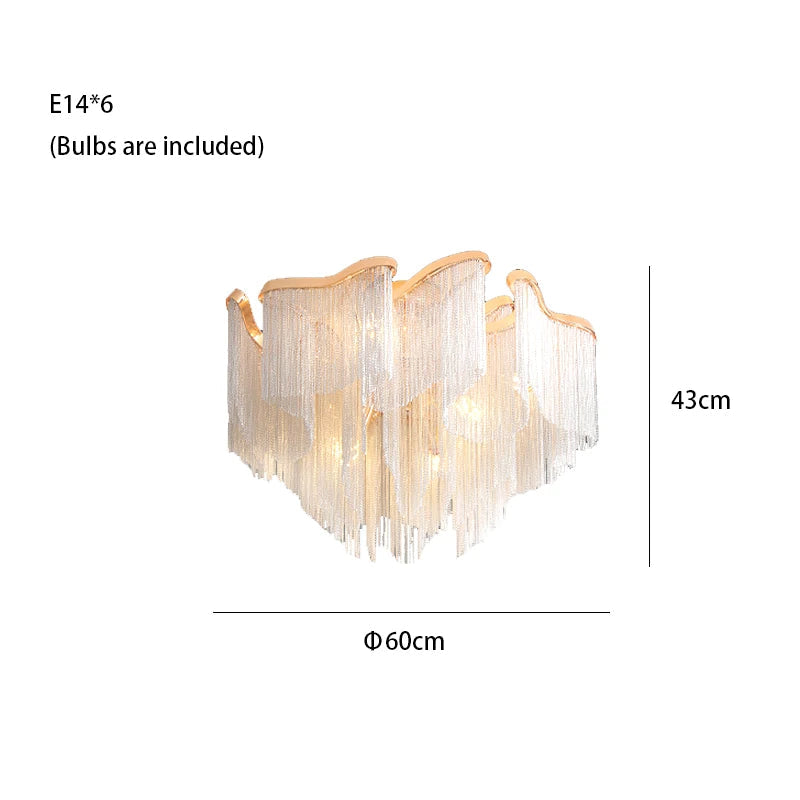 Cadena Chain Tassel Ceiling Light Fixture