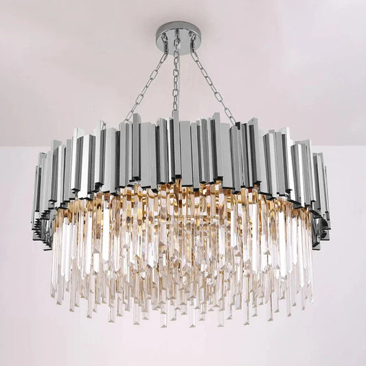 Gio Stainless Steel & Crystal Modern Chandelier