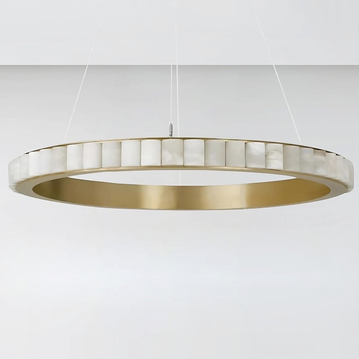 32" Natural Marble Modern Ring Chandelier