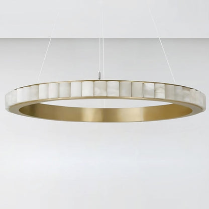 32" Natural Marble Modern Ring Chandelier