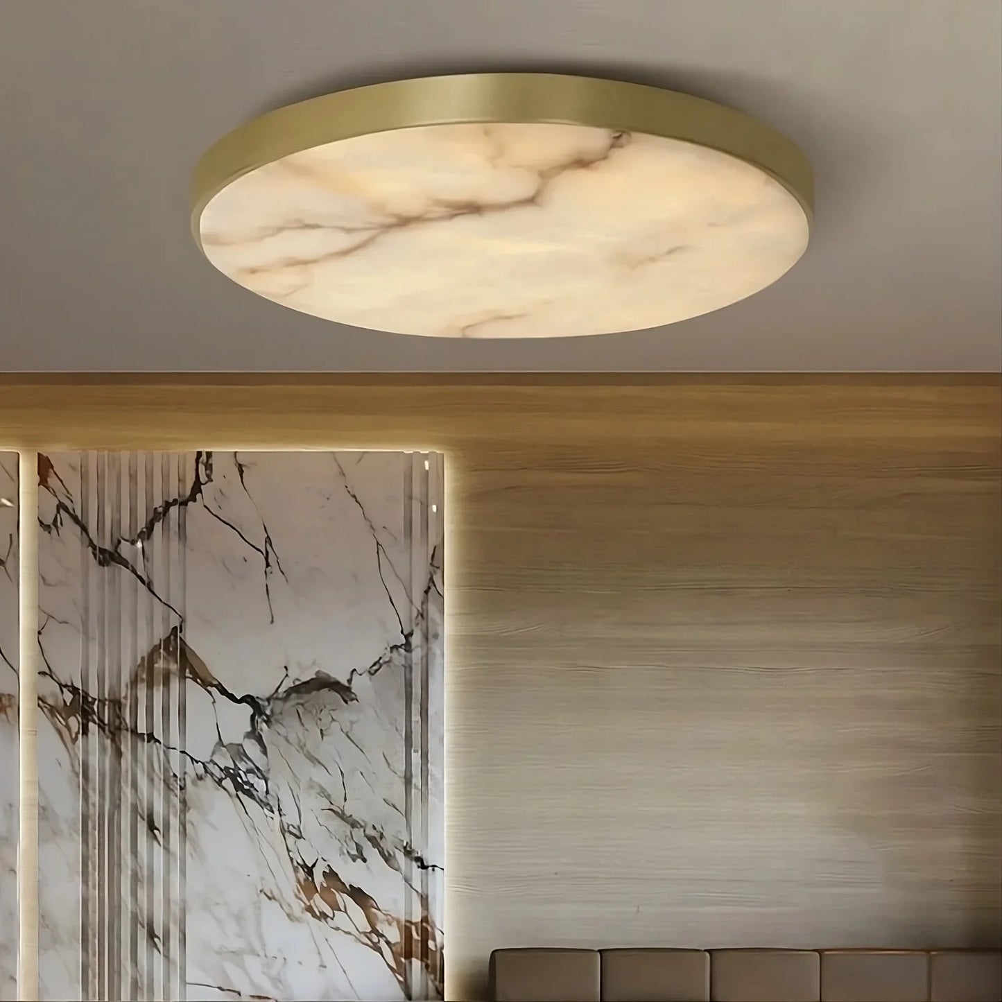 Moonshade Marble & Copper Ceiling Light