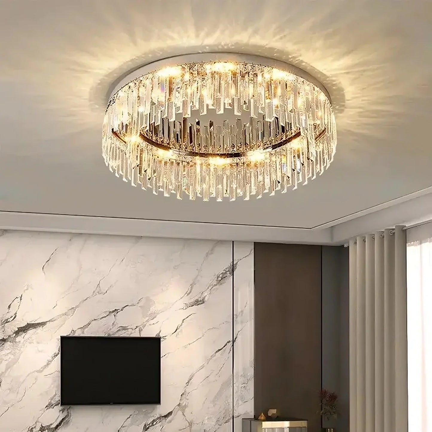 Gio Flush Mount Crystal Ceiling Light