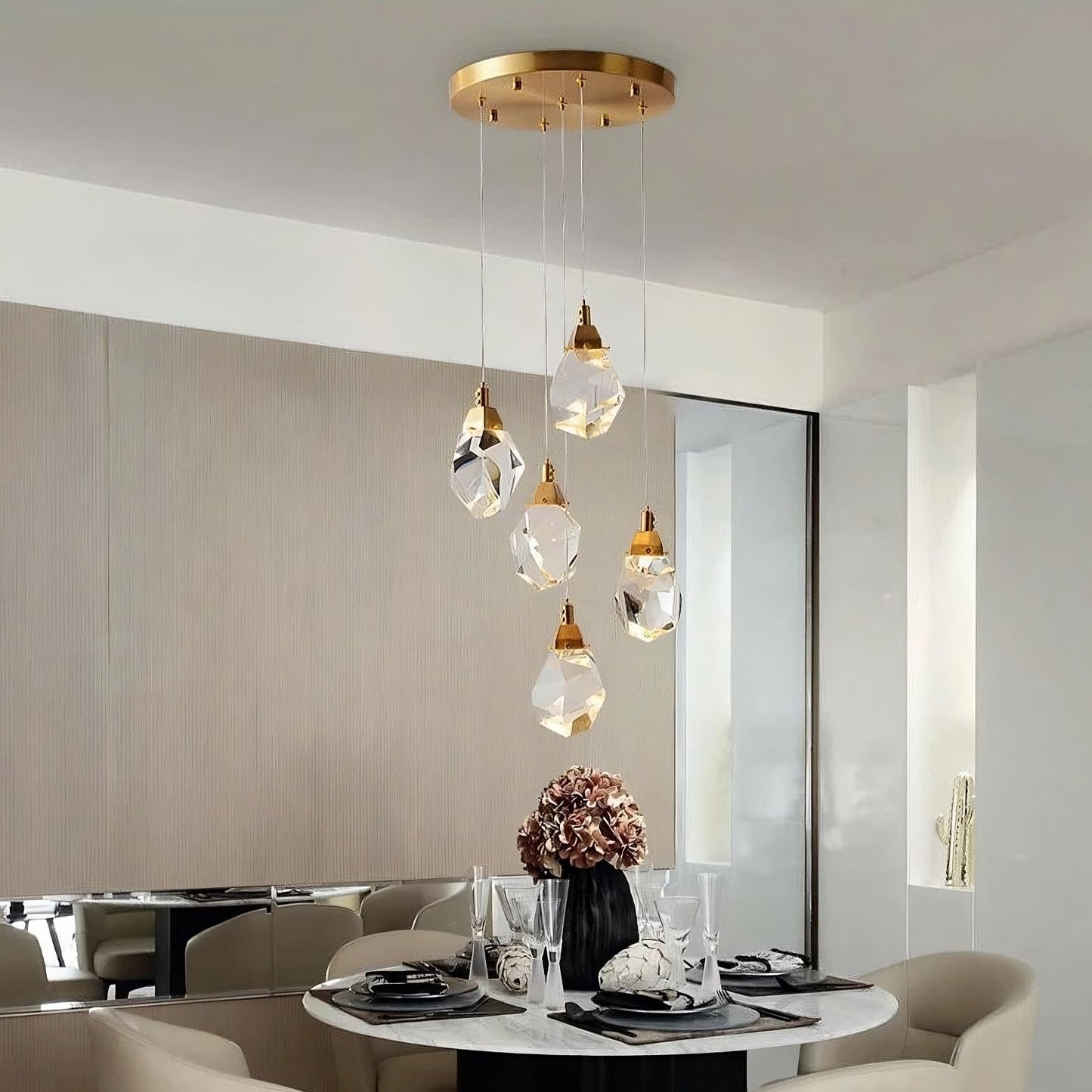 Diamante 5-Light Crystal Pendant Light Fixture