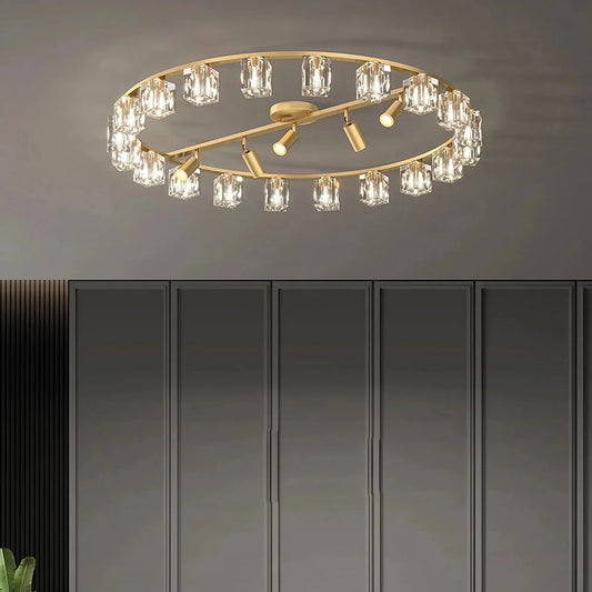 Multi-Light Crystal Ceiling Light Fixture