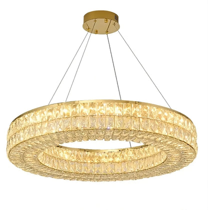 Bacci Crystal Modern Chandelier, Gold