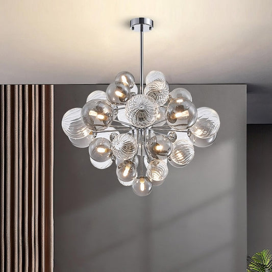 18-Light Glass Modern Chandelier