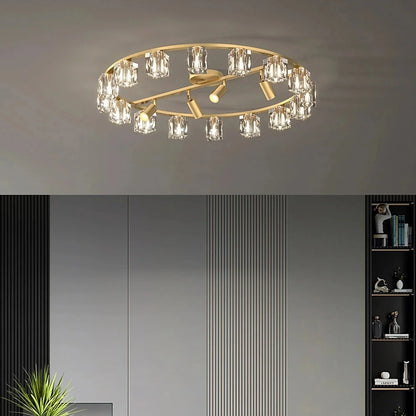 Multi-Light Crystal Ceiling Light Fixture