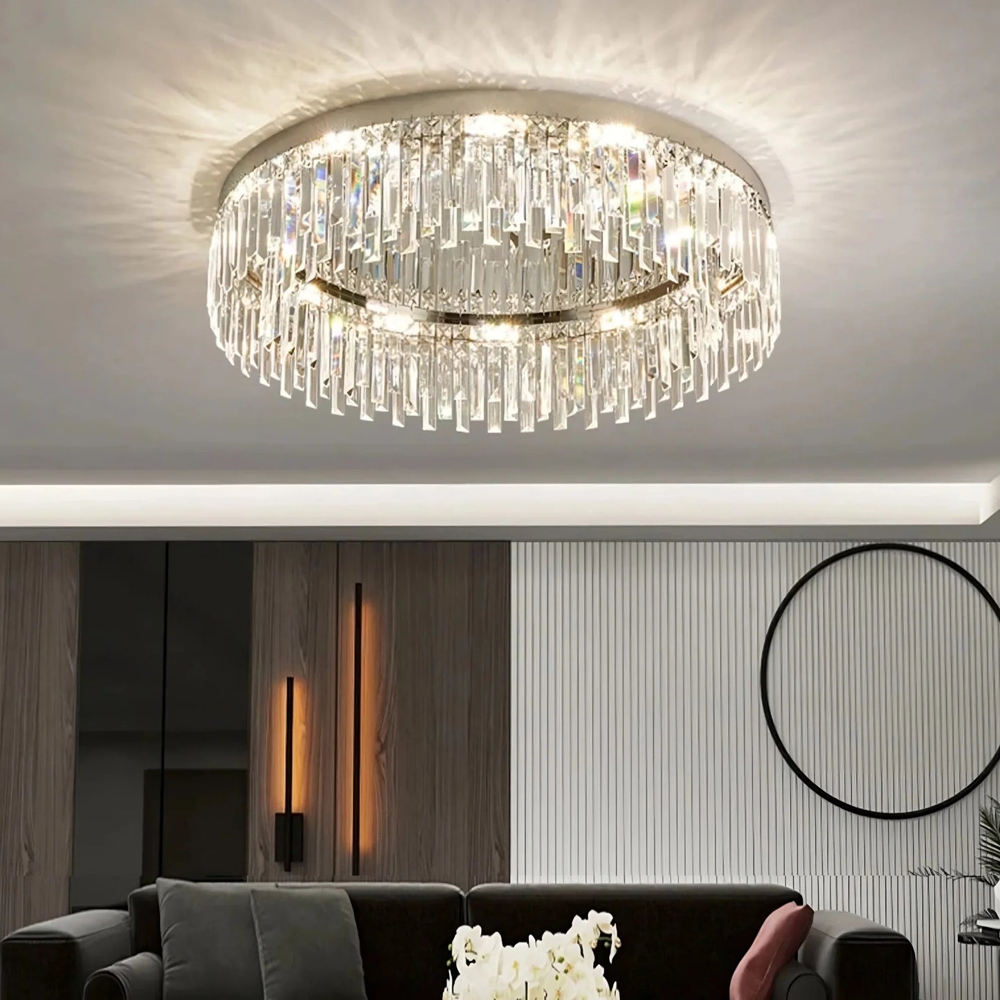 Gio Flush Mount Crystal Ceiling Light