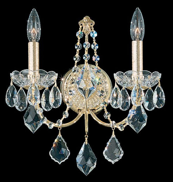 Wall Sconce, 2-Light, Aurelia Gold, Clear Heritage Crystal, 14"H (1702-211 17QVVQ)